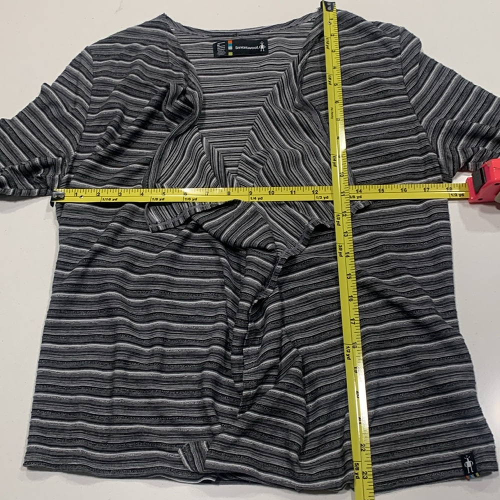 Smartwool Size Medium Stripe Horizon Line Wrap Cardigan Sweater - Picture 7 of 7